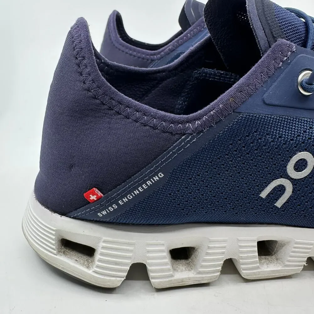 On Cloud 5 Running Shoe Mens 13 Navy Lightweight Travel Slip-On Athleisure Shoe - Picture 3 of 12